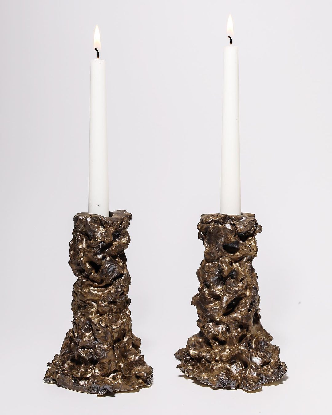 Gold Brutal Candlesticks (Set of Two)